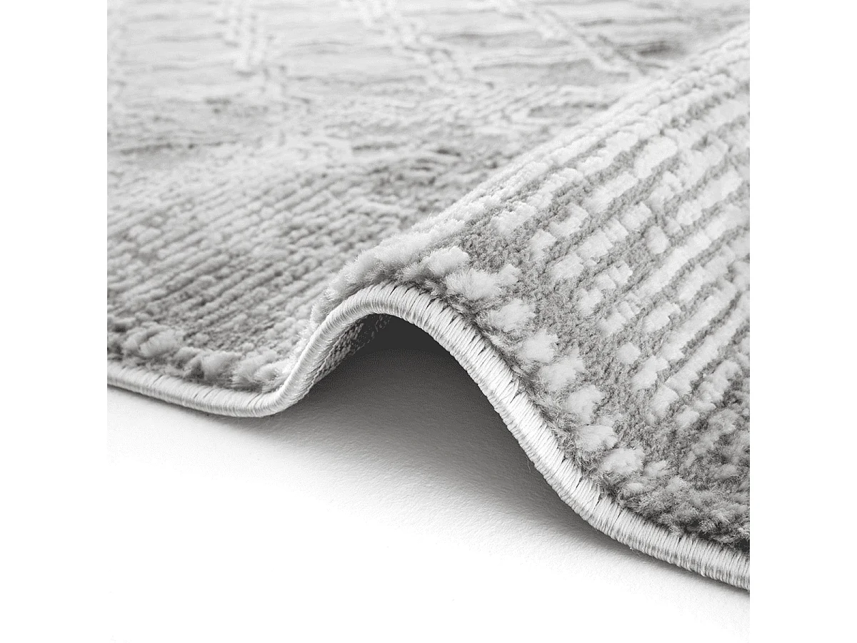 Tapis rectangulaire gris à motifs beiges et gris - VERONA