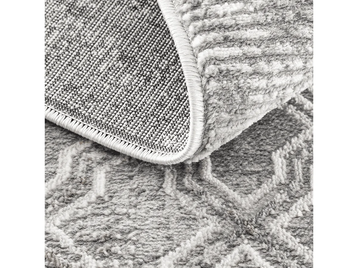 Tapis rectangulaire gris à motifs beiges et gris - VERONA