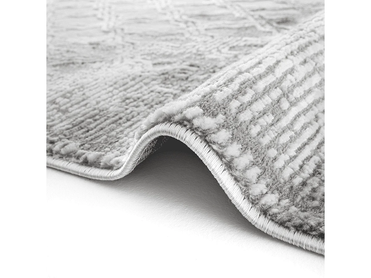 Tapis rectangulaire gris à motifs beiges et gris - VERONA