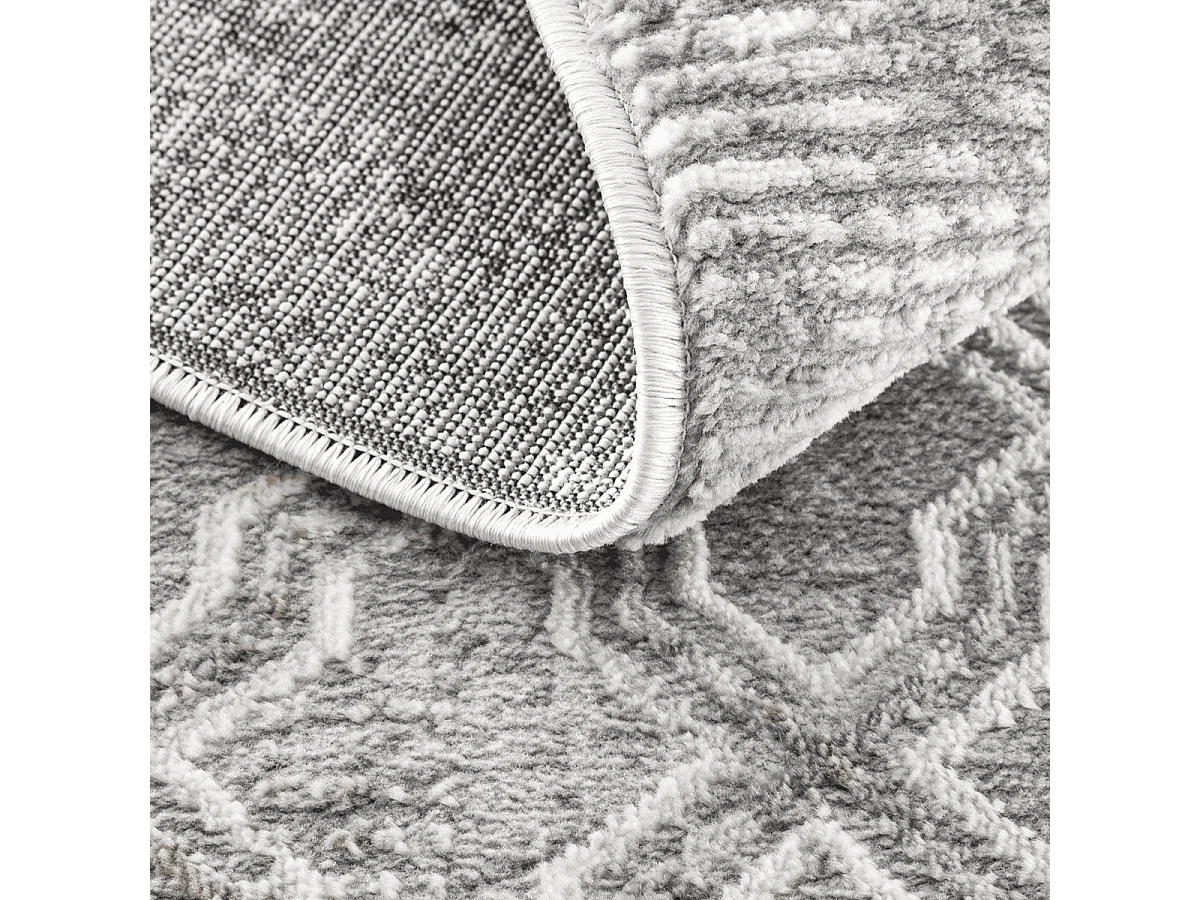 Tapis rectangulaire gris à motifs beiges et gris - VERONA