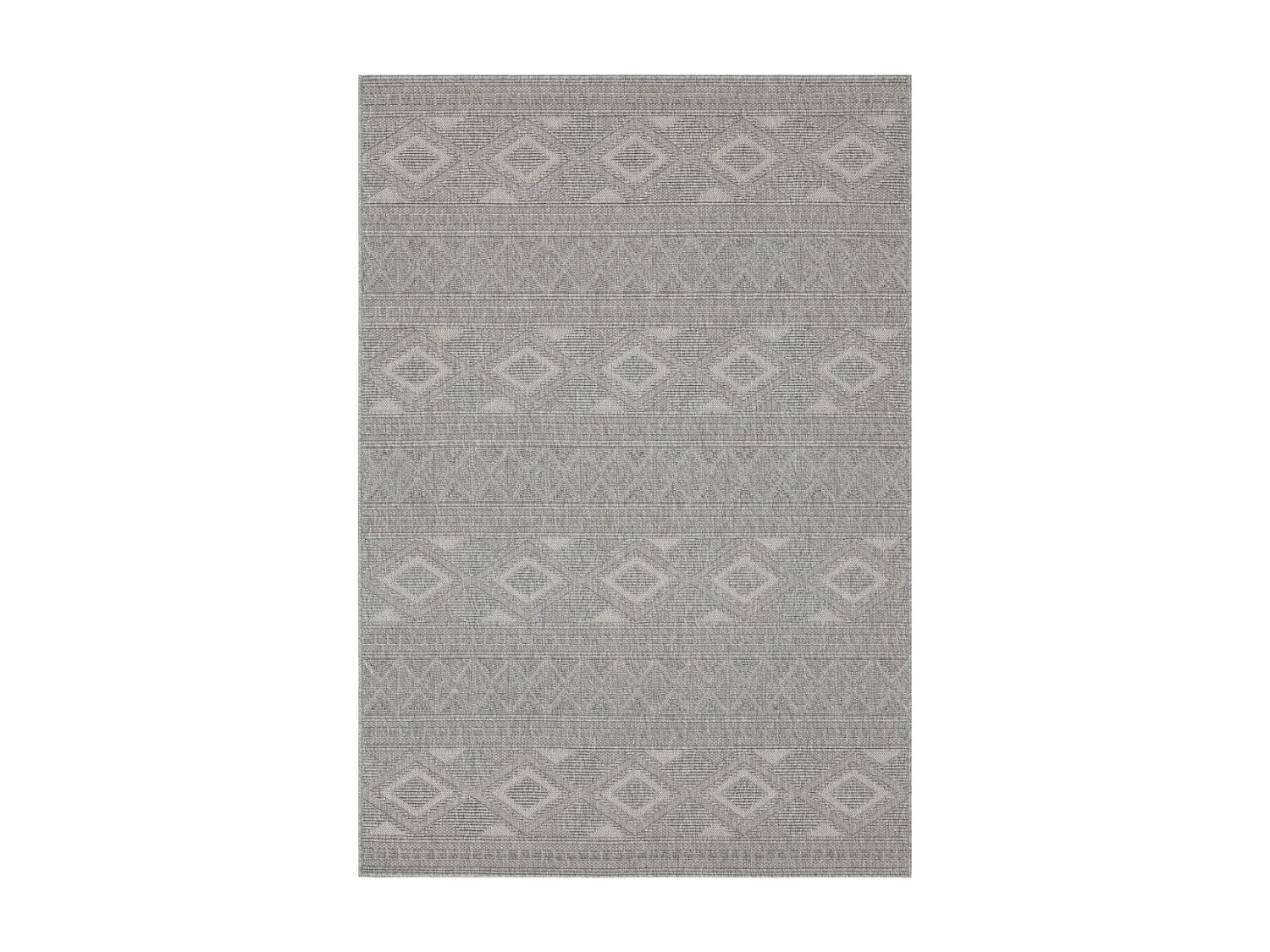 Tapis rectangulaire gris à motifs losanges gris - ASELYA