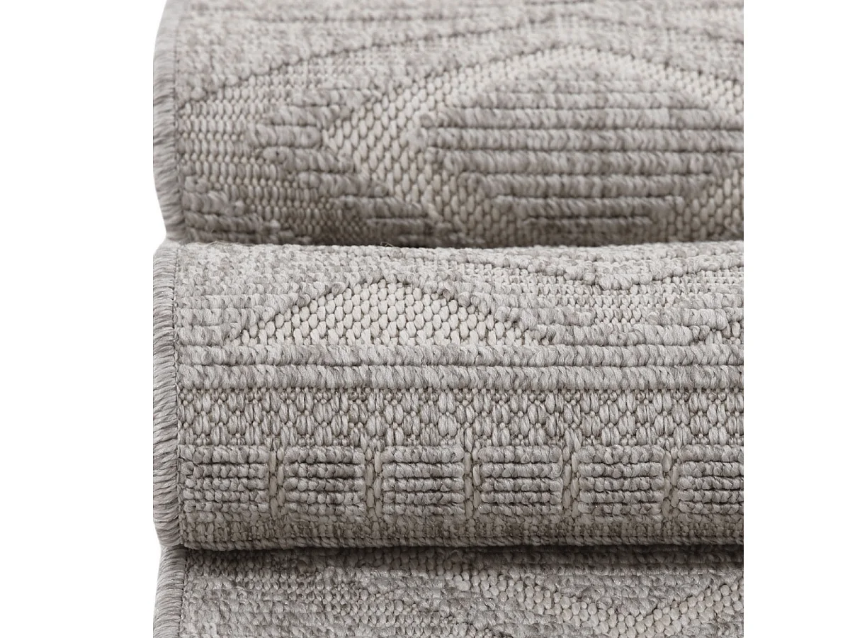 Tapis rectangulaire gris à motifs losanges gris - ASELYA