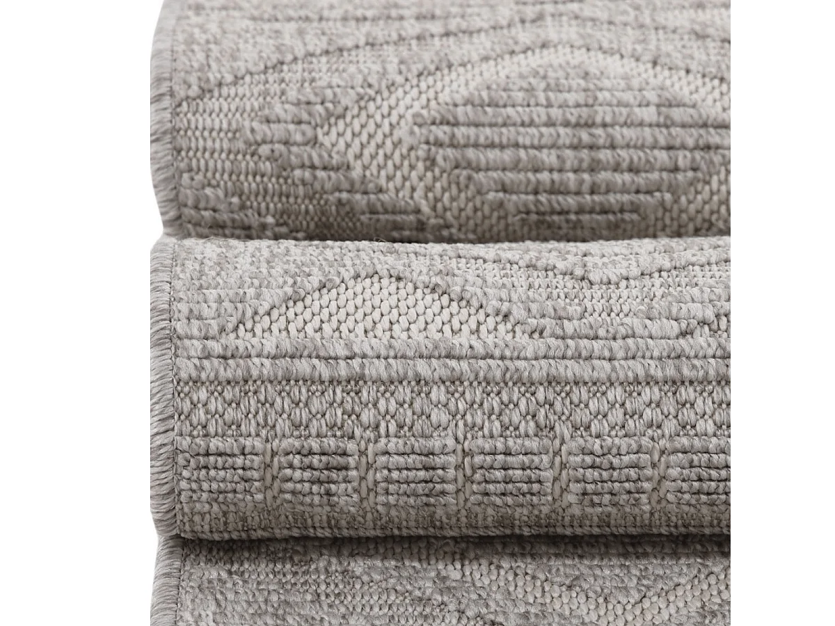 Vloerkleed rechthoekig met grijs ruitmotief - ASELYA