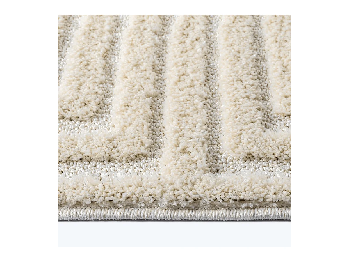 Tappeto rettangolare con motivi incisi crema - FASELIS