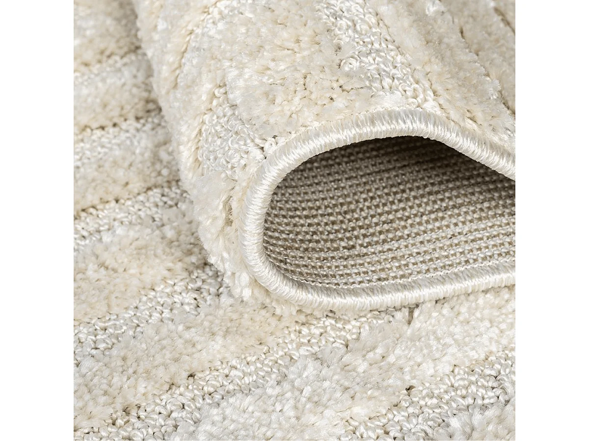 Tappeto rettangolare con motivi incisi crema - FASELIS