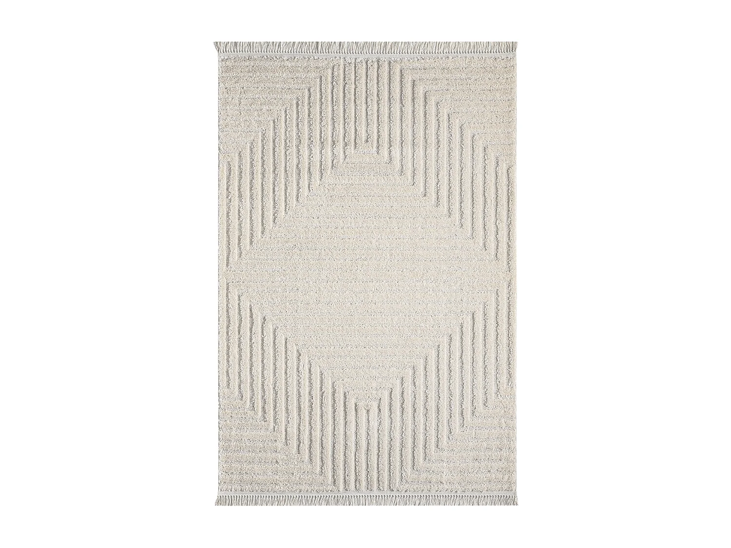 Tapis rectangulaire crème à motifs - FASELIS