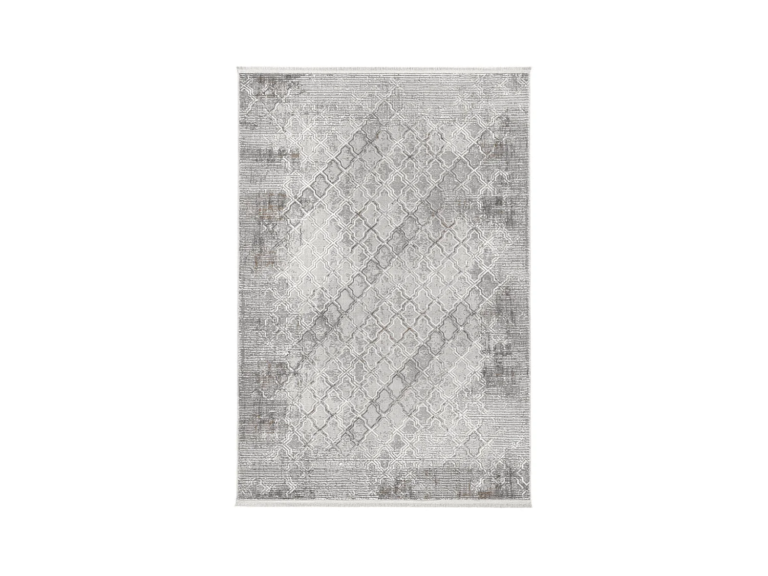 Tapis rectangulaire gris à motifs beiges et gris - VERONA