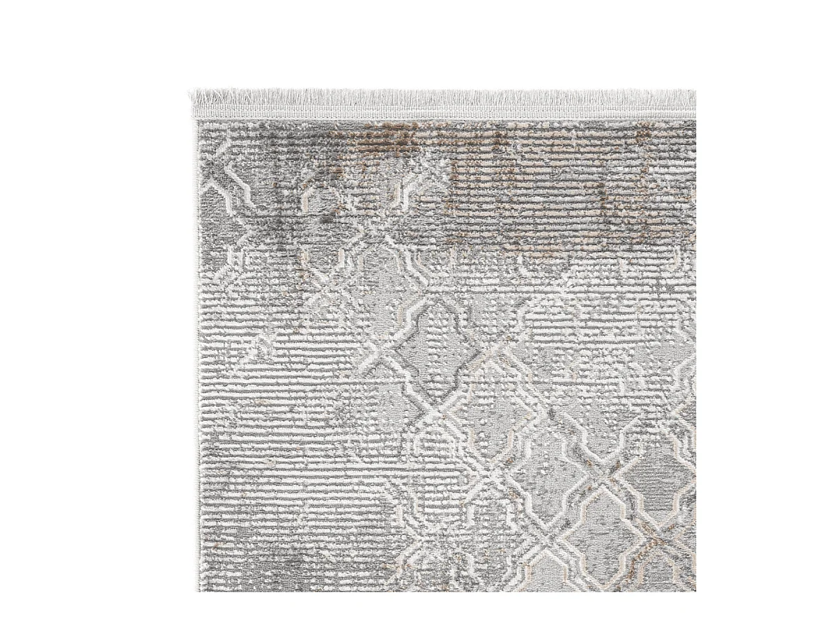 Tapis rectangulaire gris à motifs beiges et gris - VERONA
