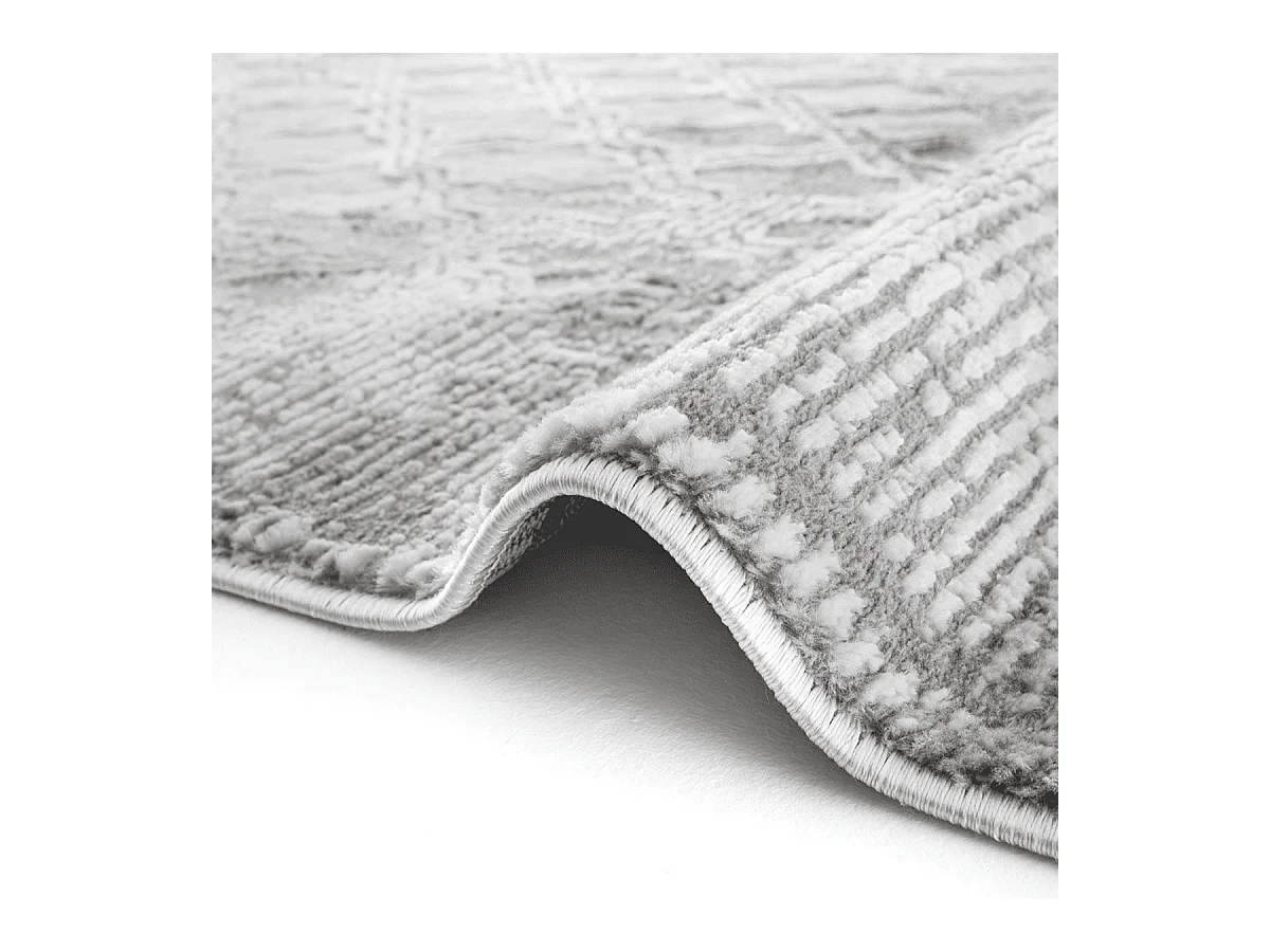 Tapis rectangulaire gris à motifs beiges et gris - VERONA