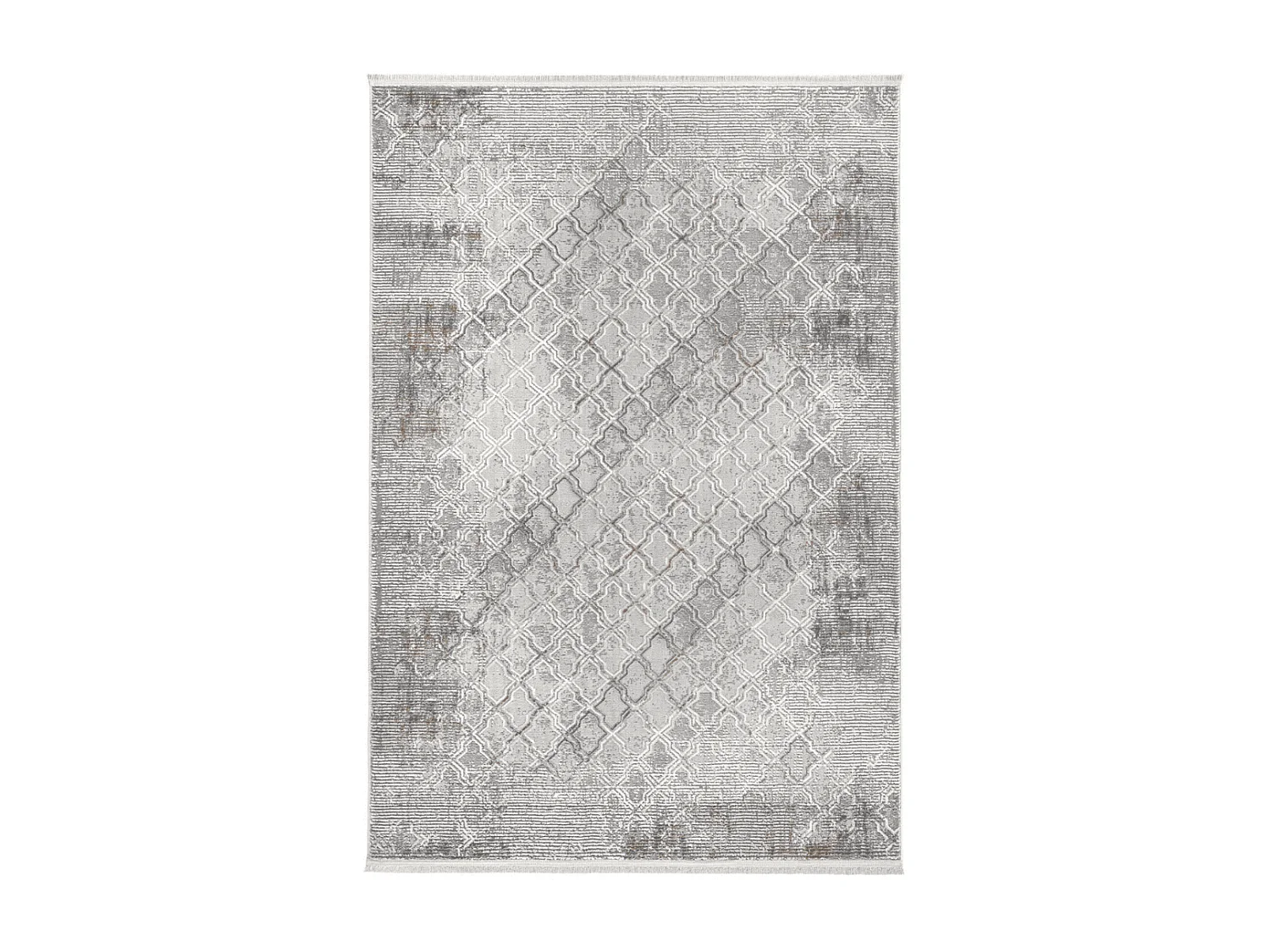 Tapis rectangulaire gris à motifs beiges et gris - VERONA