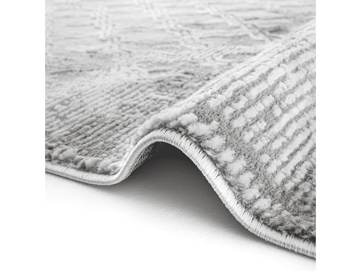 Tapis rectangulaire gris à motifs beiges et gris - VERONA