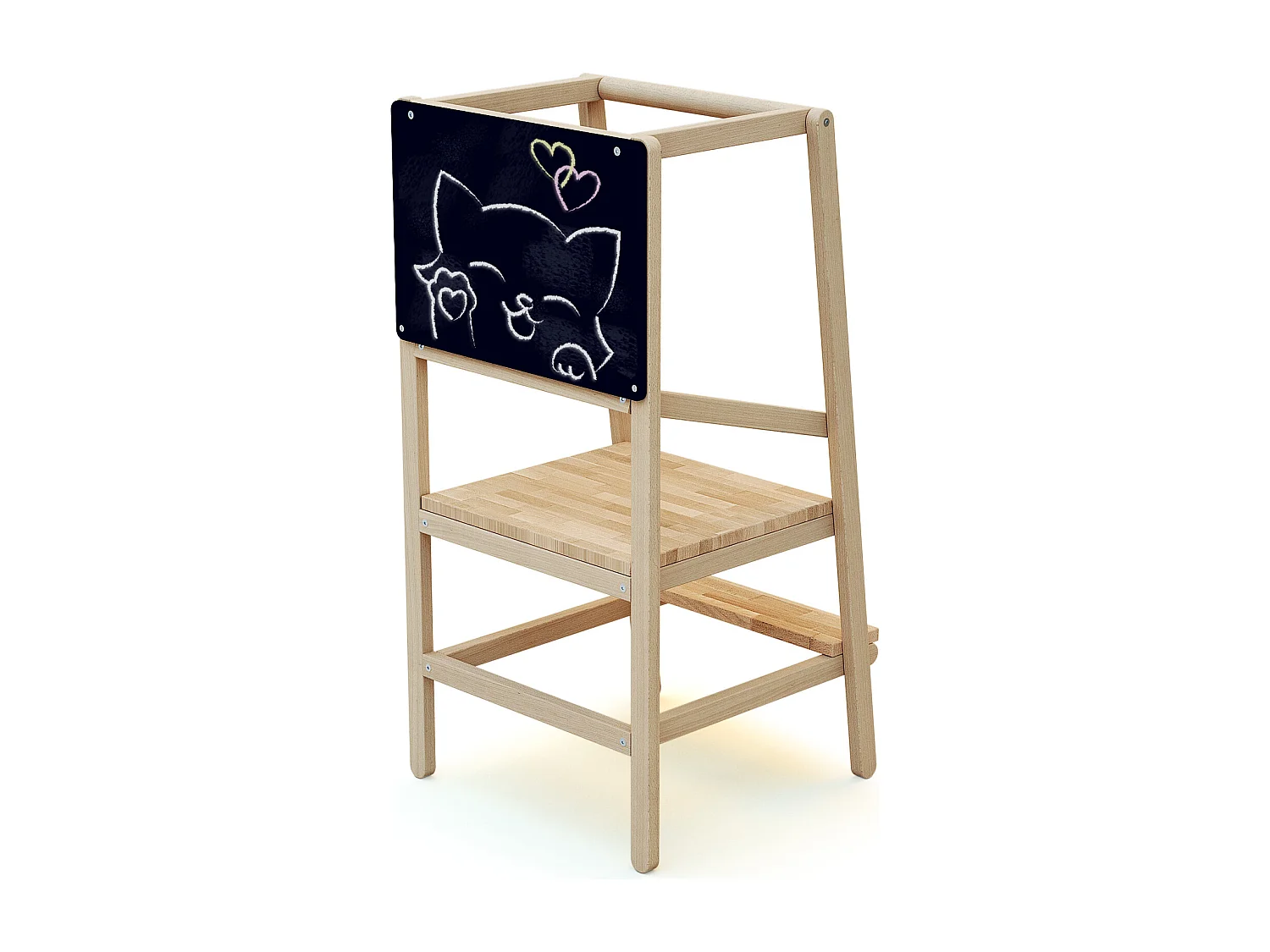 Torre di osservazione/apprendimento in legno ALTO 2 con ardesia