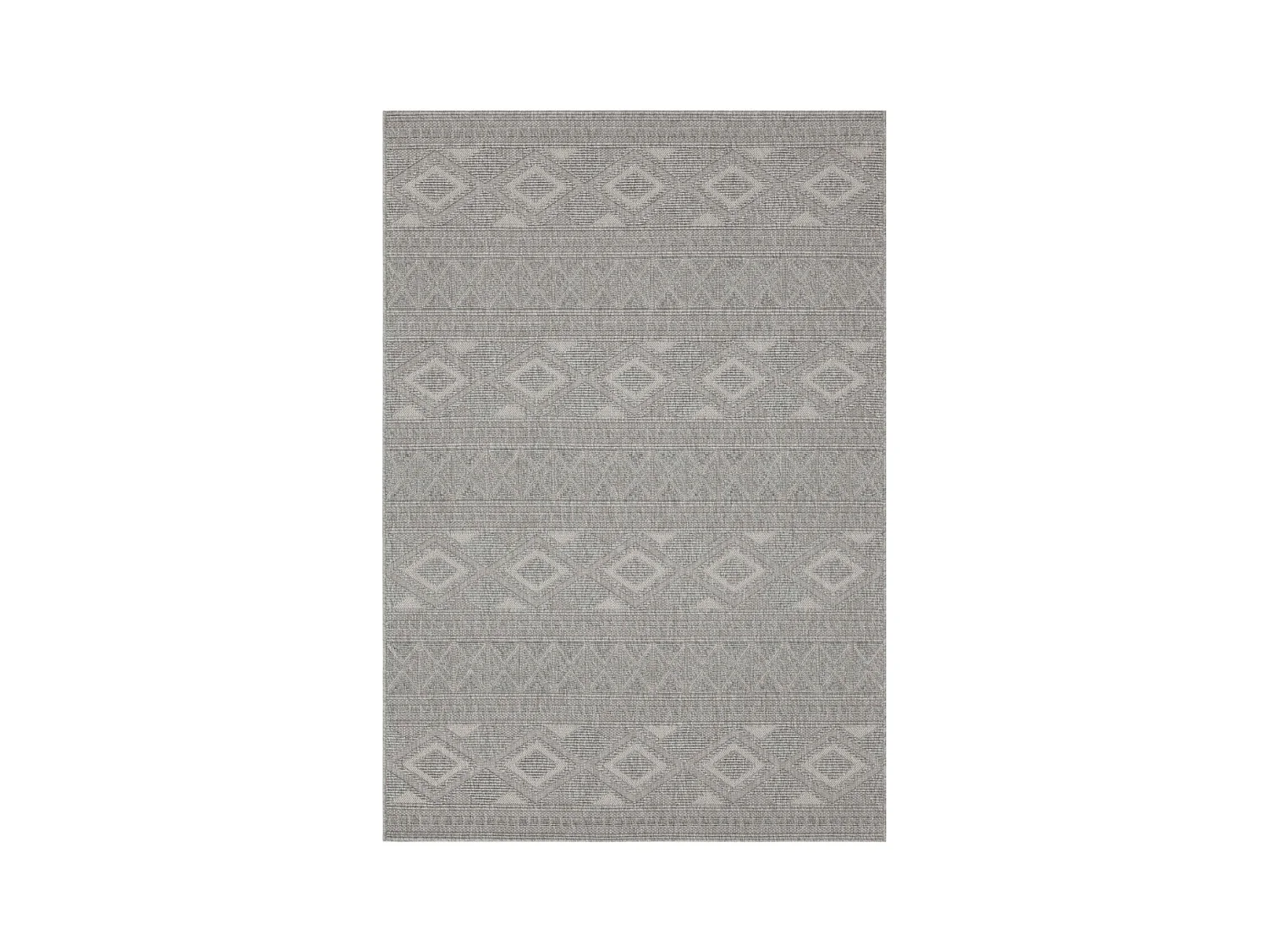 Tapis rectangulaire gris à motifs losanges gris - ASELYA