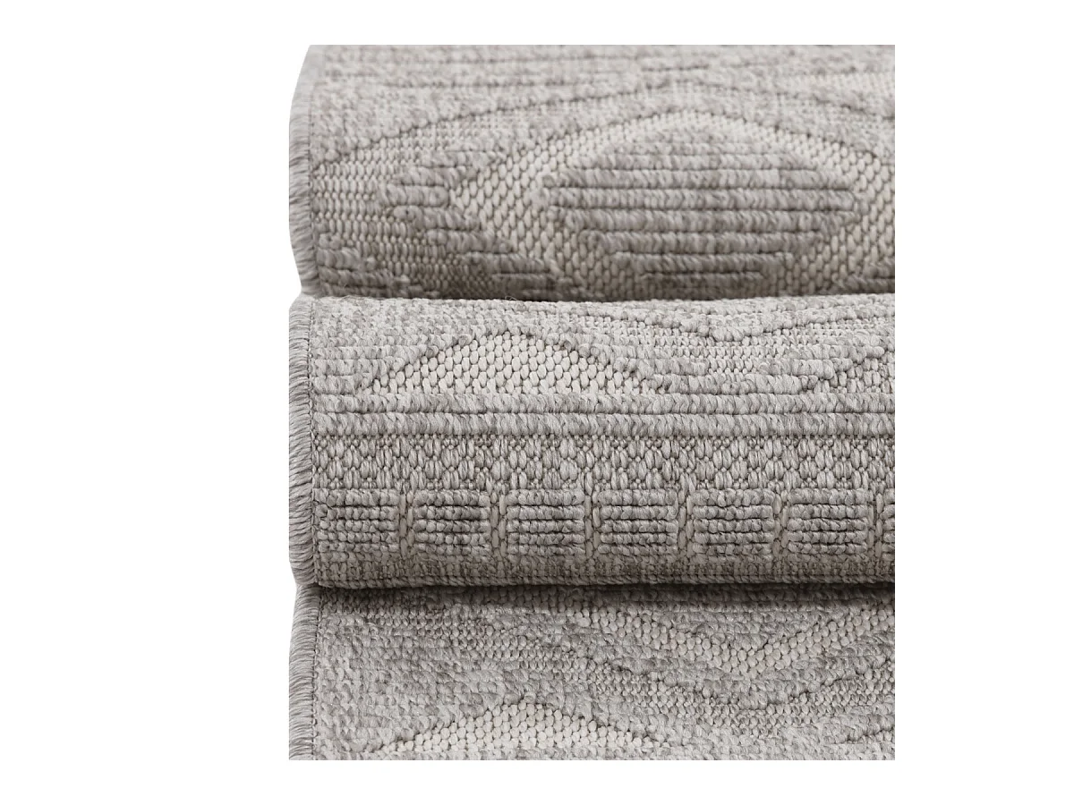 Tapis rectangulaire gris à motifs losanges gris - ASELYA