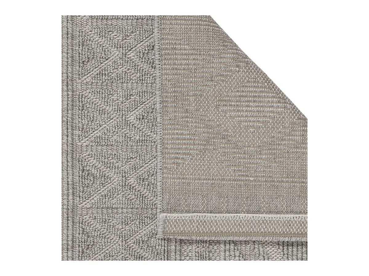 Tapis rectangulaire gris à motifs losanges gris - ASELYA