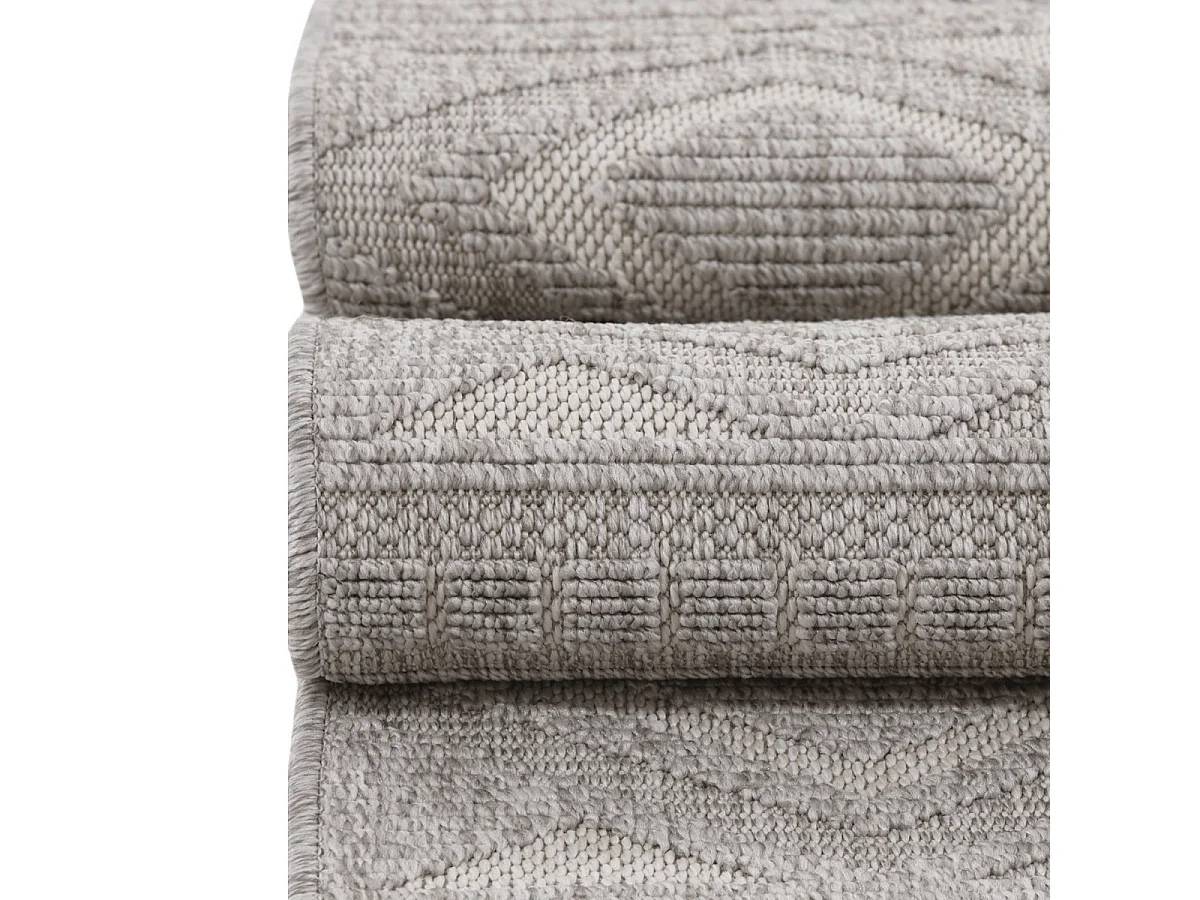 Tappeto rettangolare con motivi a rombi grigi - ASELYA