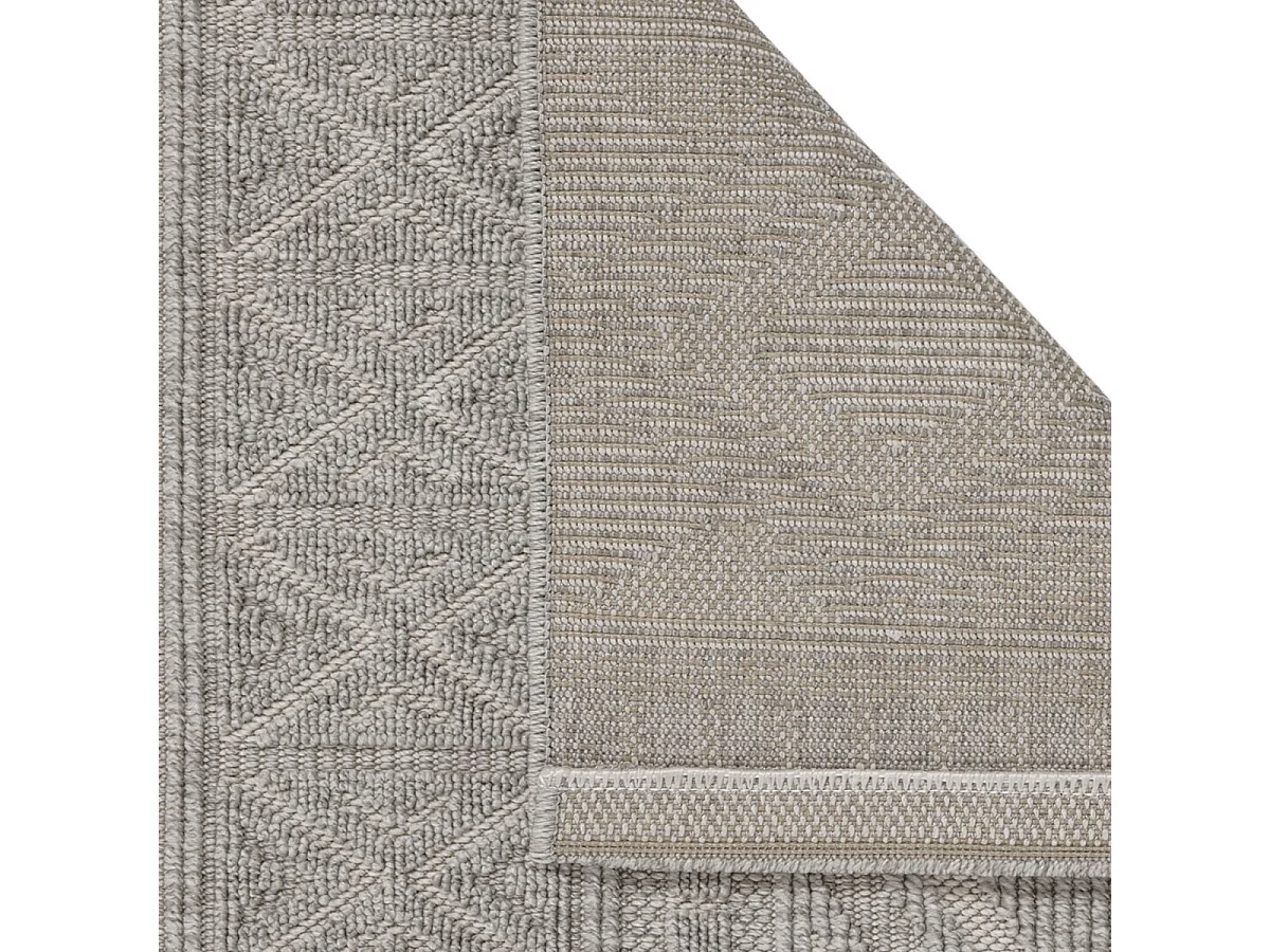 Tappeto rettangolare con motivi a rombi grigi - ASELYA