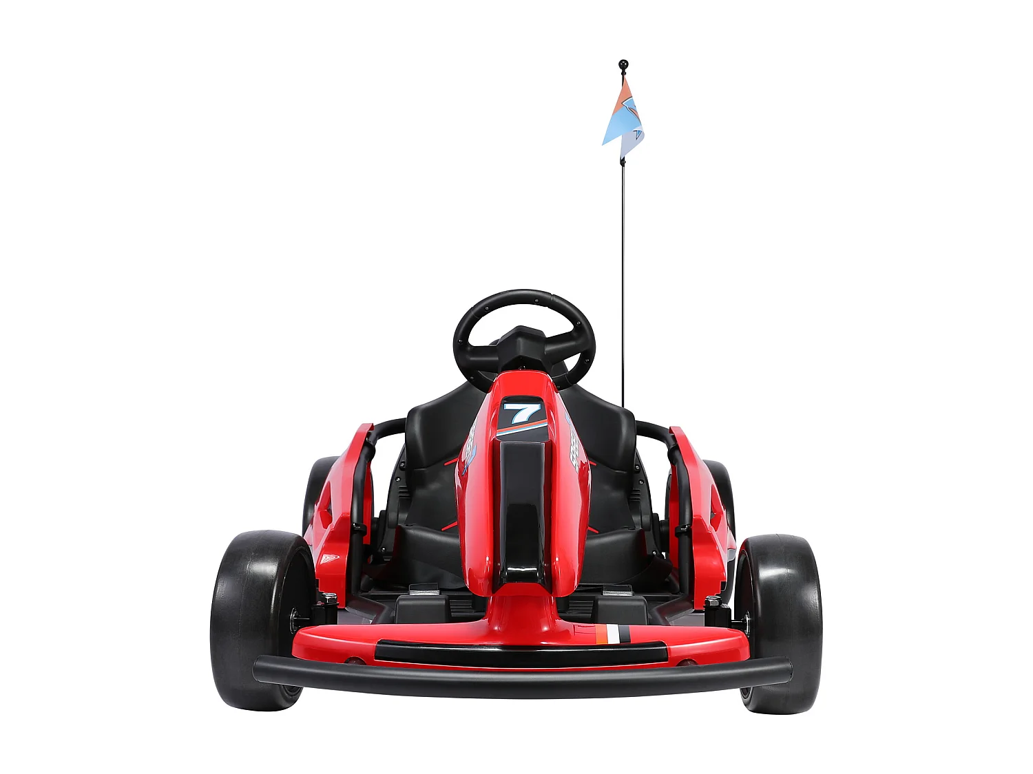 HOMEMiYN Kart électrique de drift 24V 13 km/h avec démarrage progressif, musique, klaxon, ceinture de sécurité pour enfants de 8 à 12 ans (rouge).