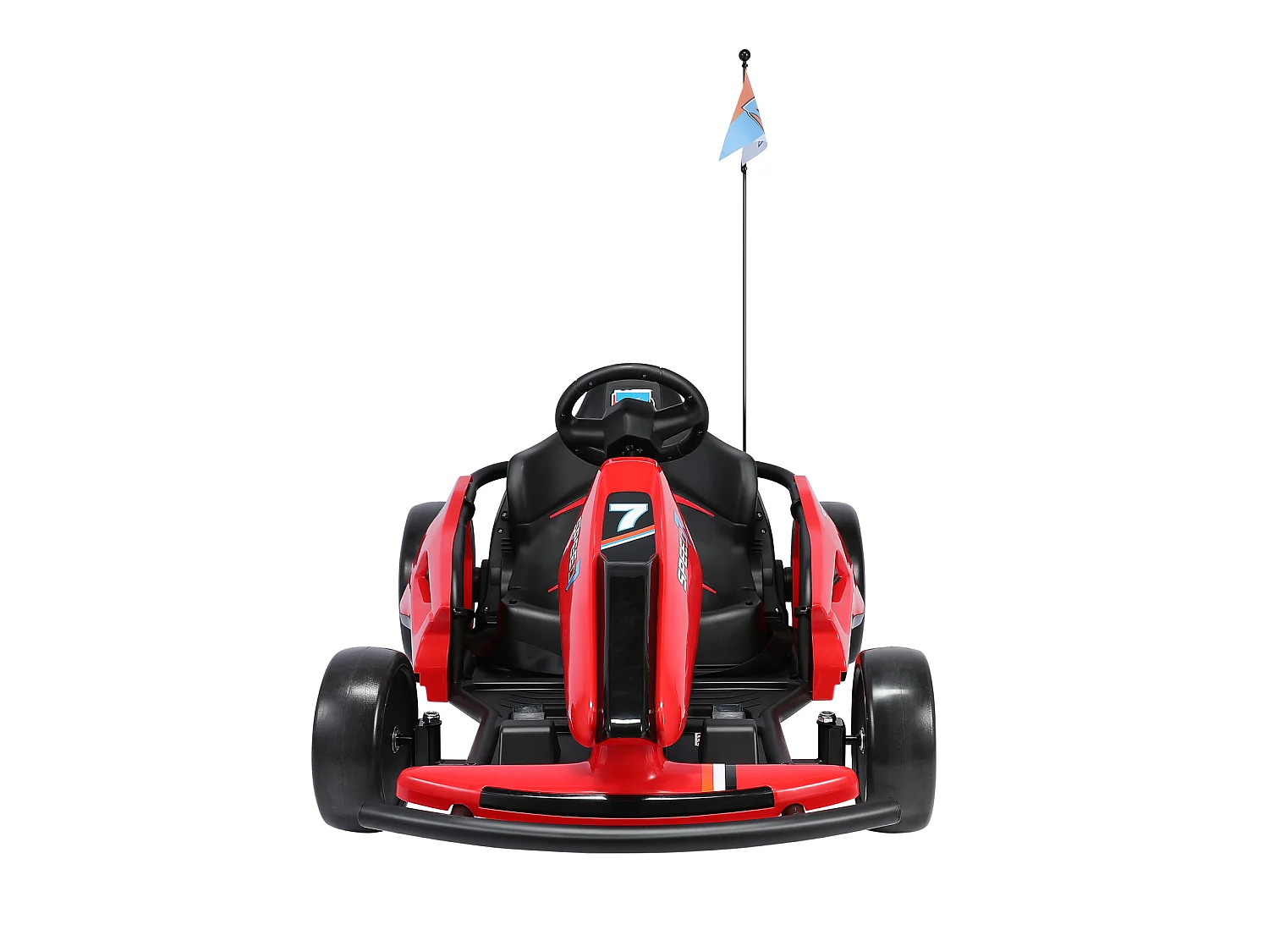 HOMEMiYN 24 V 13 km/h Elektro-Driftkart mit Sanftanlauf, Musik, Hupe, Sicherheitsgurt für Kinder von 8–12 Jahren (rot).
