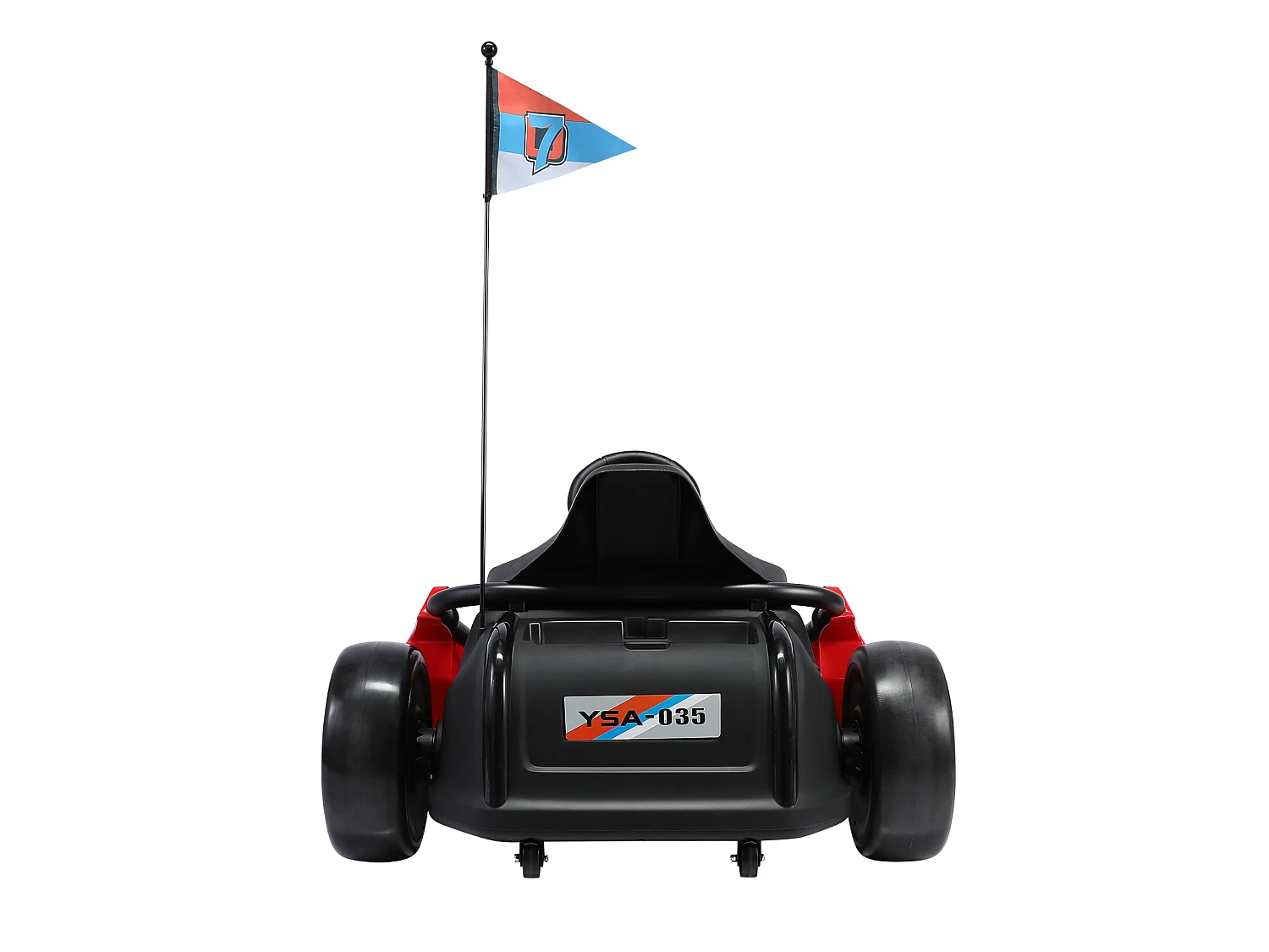 HOMEMiYN 24 V 13 km/h Elektro-Driftkart mit Sanftanlauf, Musik, Hupe, Sicherheitsgurt für Kinder von 8–12 Jahren (rot).