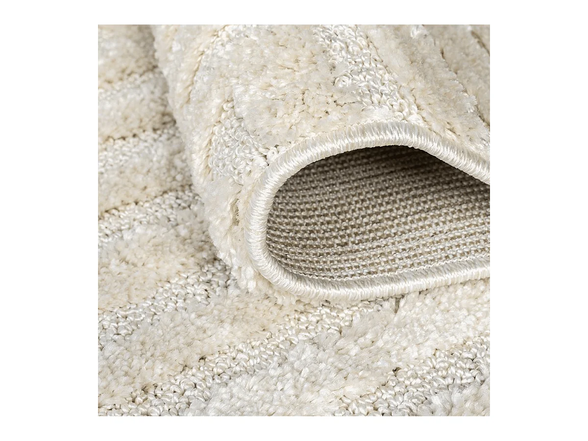 Tappeto rettangolare con motivi incisi crema - FASELIS