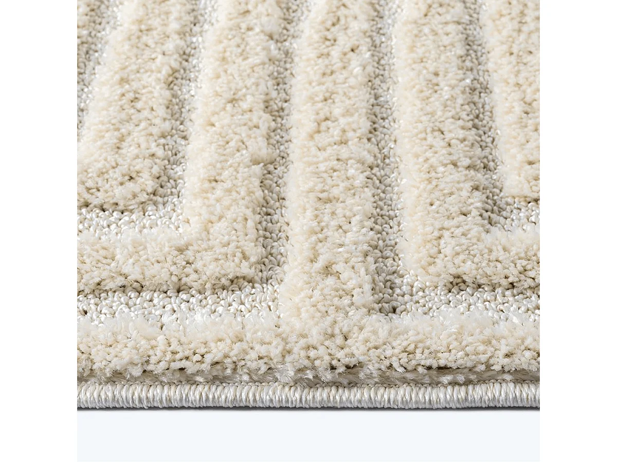 Tapis rectangulaire crème à motifs - FASELIS