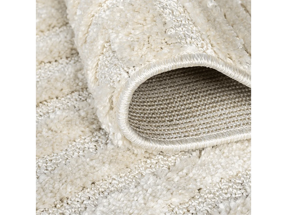 Tapis rectangulaire crème à motifs - FASELIS