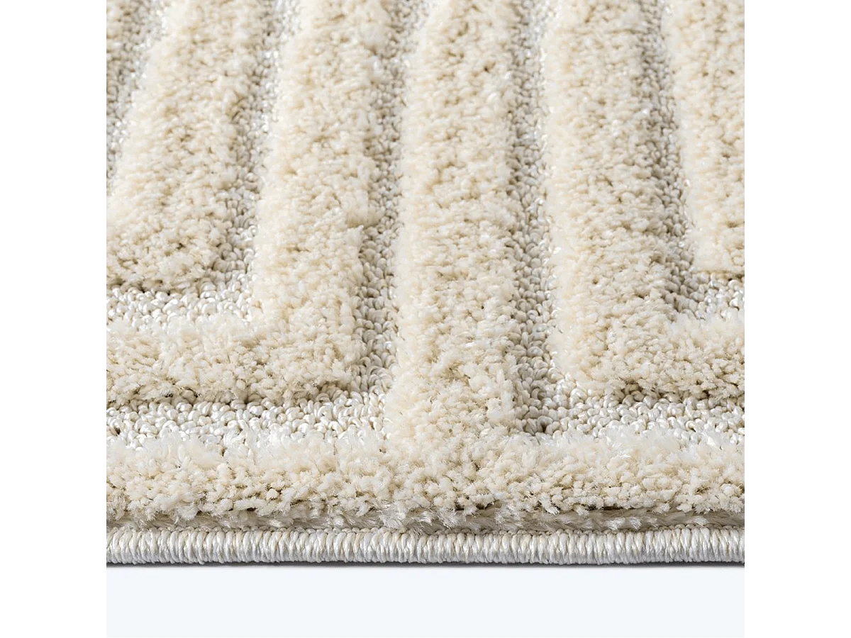 Tapis rectangulaire crème à motifs - FASELIS