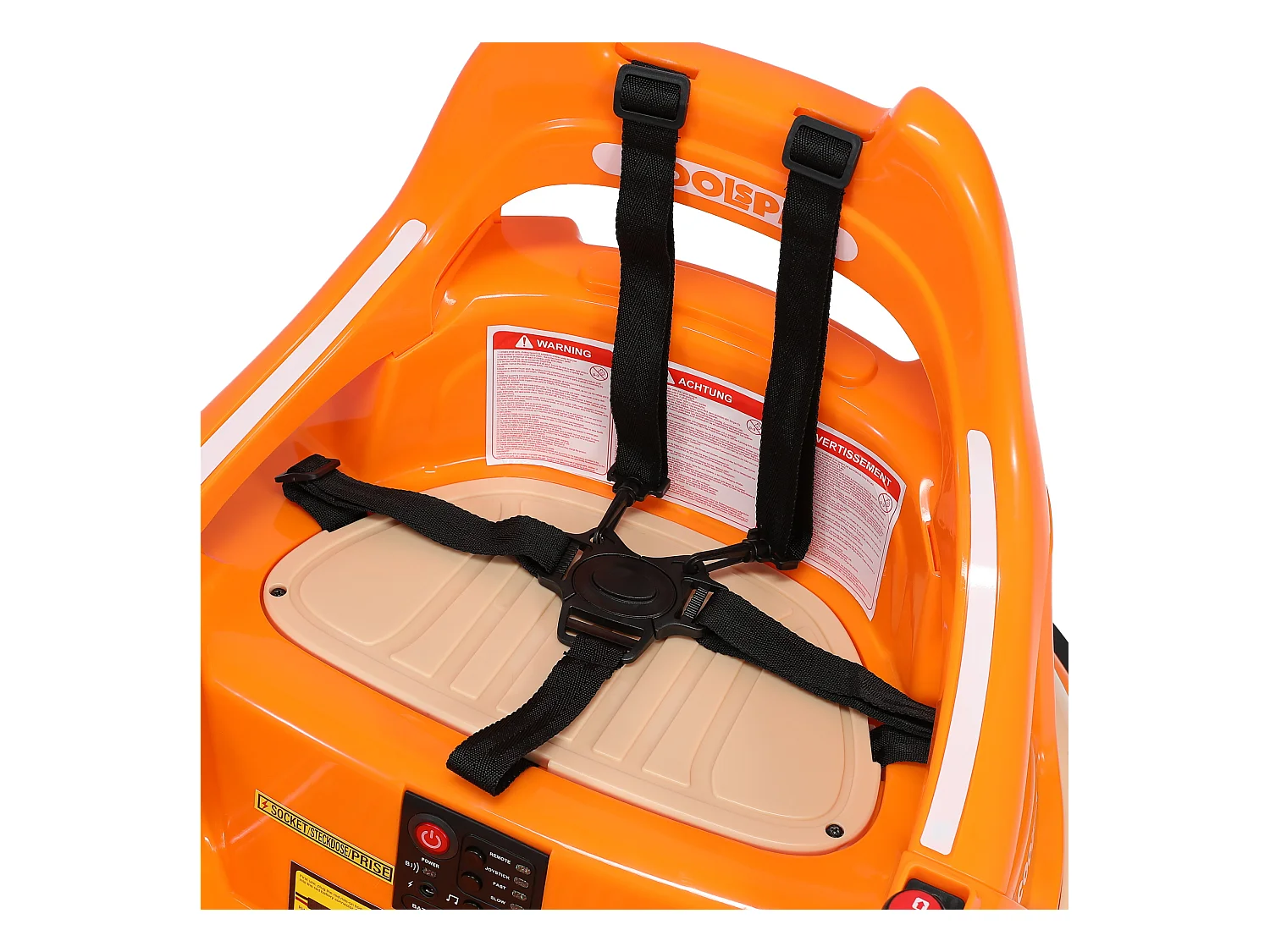 Auto-tamponneuse HOMEMIYN 12 V, 2 vitesses ✓ ASTM. Télécommande, Bluetooth + LED, rotation à 360°, harnais 5 points. Pour les 1,5 à 5 ans. Bleu.