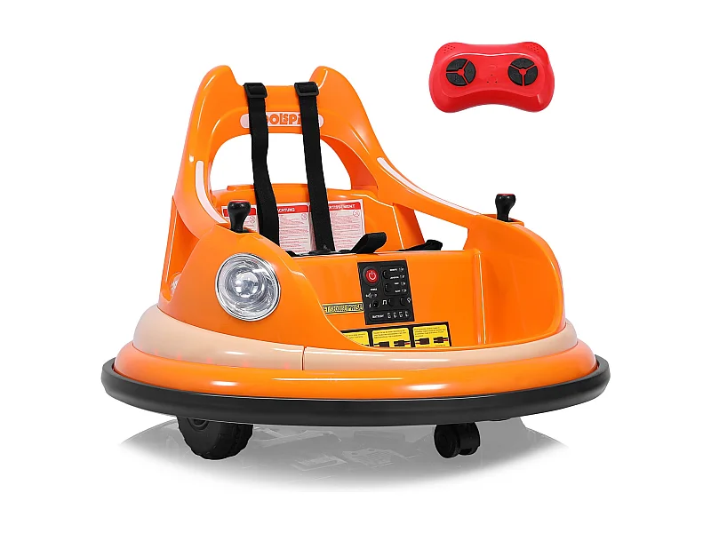 HOMEMIYN 12V bumperauto, 2 snelheden ✓ASTM. Afstandsbediening, Bluetooth+LED, 360° draai, vijfpuntsgordel. Voor 1.5-5 jaar. Blauw.