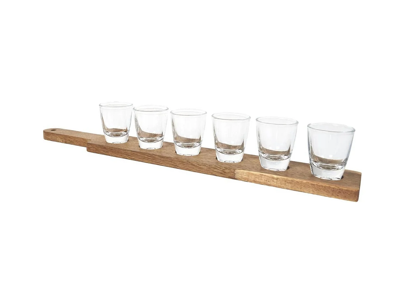 Lot de 6 shooters avec planche en acacia - WALEN
