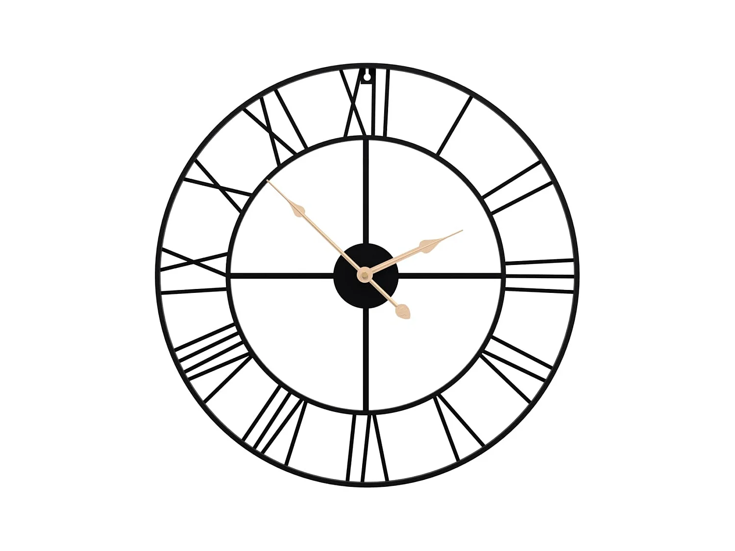 Horloge murale noir Ø50 cm fer