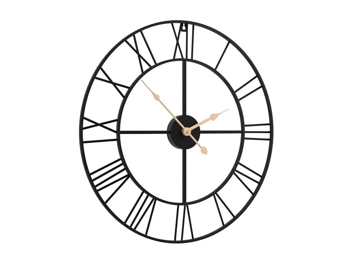 Horloge murale noir Ø50 cm fer