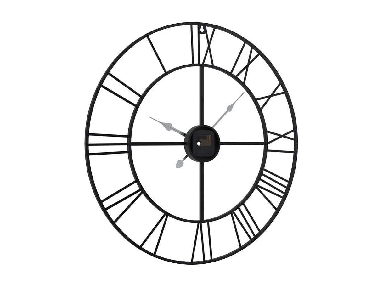 Horloge murale noir Ø50 cm fer