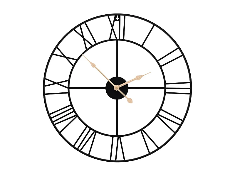 Horloge murale noir Ø50 cm fer