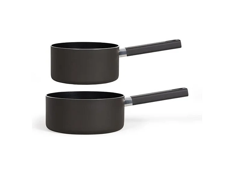 Set de 2 casseroles - LIVOO - MEP154N - Antiadhésif sans PFOA ni PFOS - Manche silicone - Tous feux dont induction