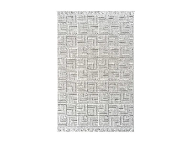 Tapis de salon gris – motif carré, 120x180 cm ISTANBUL