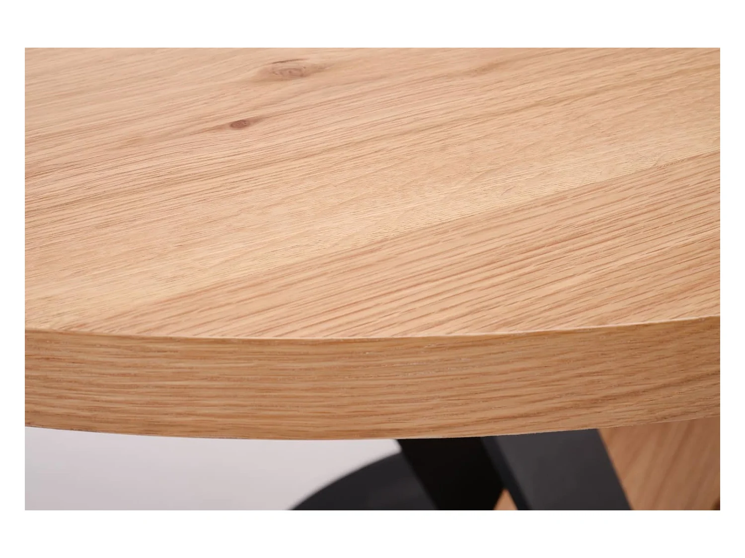 Esstisch Fanis/Rund/Ausziehbar/MDF+Furnier/Braun&Schwarz