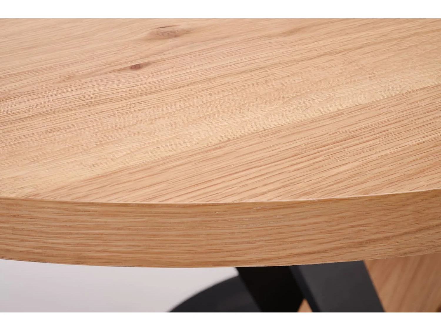 Esstisch Fanis/Rund/Ausziehbar/MDF+Furnier/Braun&Schwarz