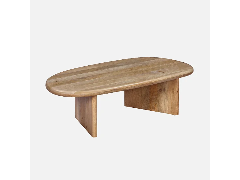 Tavolino ovale in legno di mango, marrone naturale