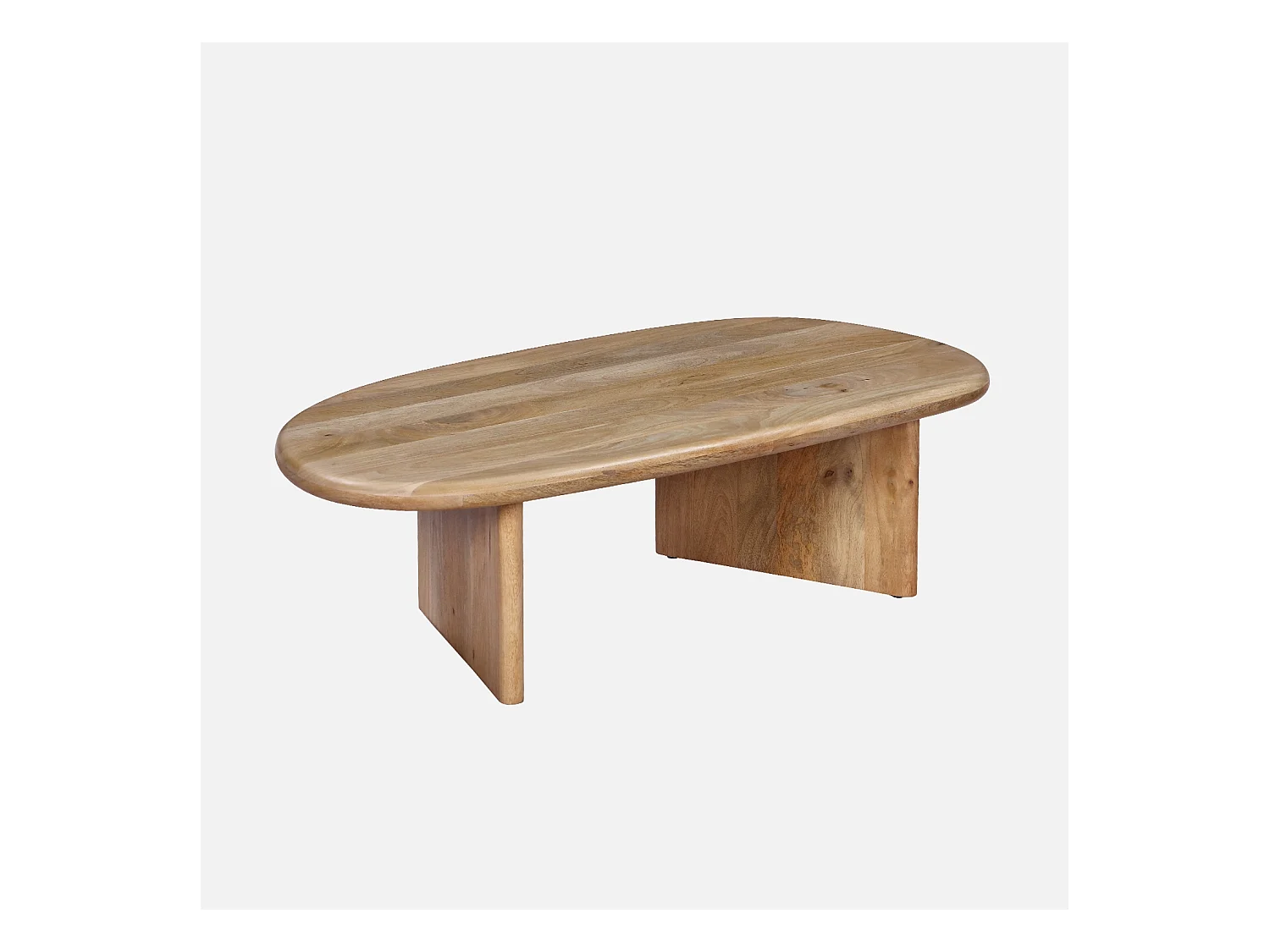 Tavolino ovale in legno di mango, marrone naturale