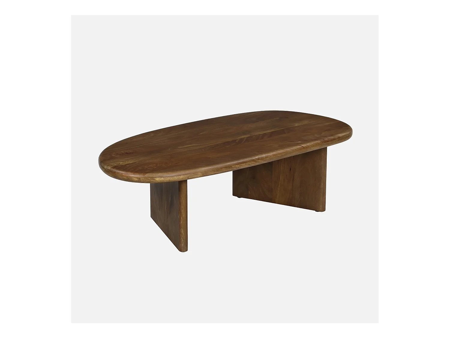 Tavolino ovale in legno di mango, marrone