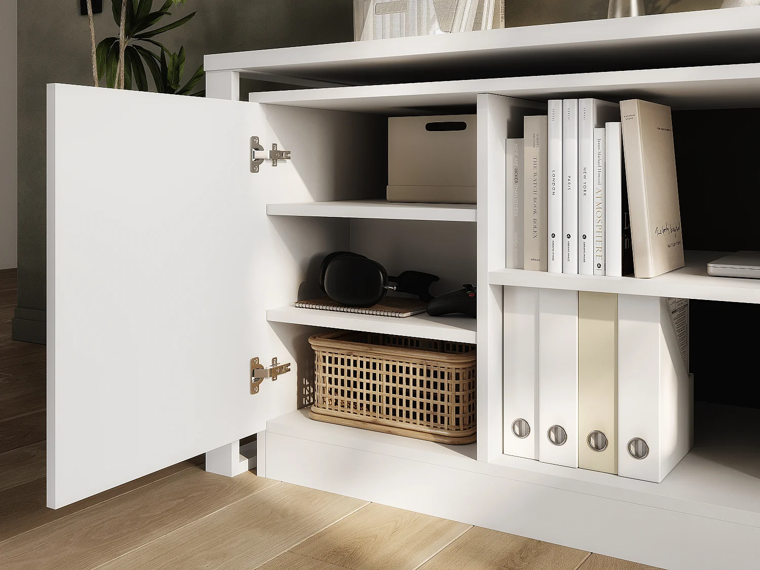 Bureau pivotant 360 RIO Table multifonction 3-en-1 – commode, bureau d’angle et plateau de travail extensible avec rotation à 360°