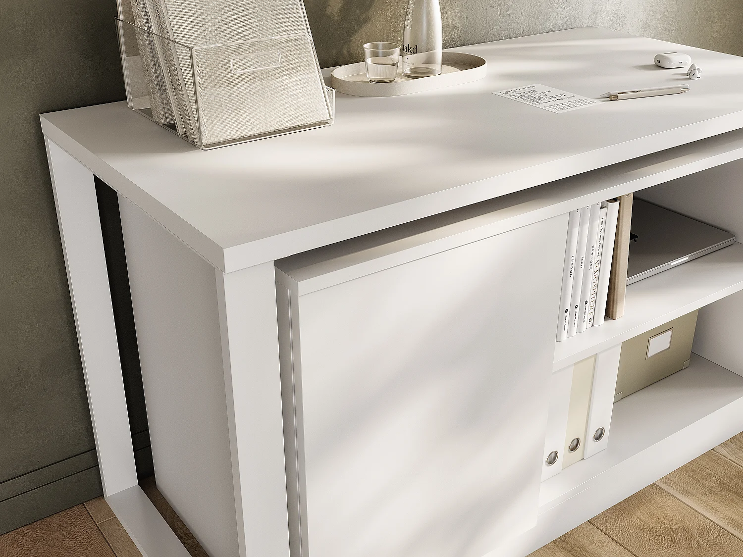 Bureau pivotant 360 RIO Table multifonction 3-en-1 – commode, bureau d’angle et plateau de travail extensible avec rotation à 360°