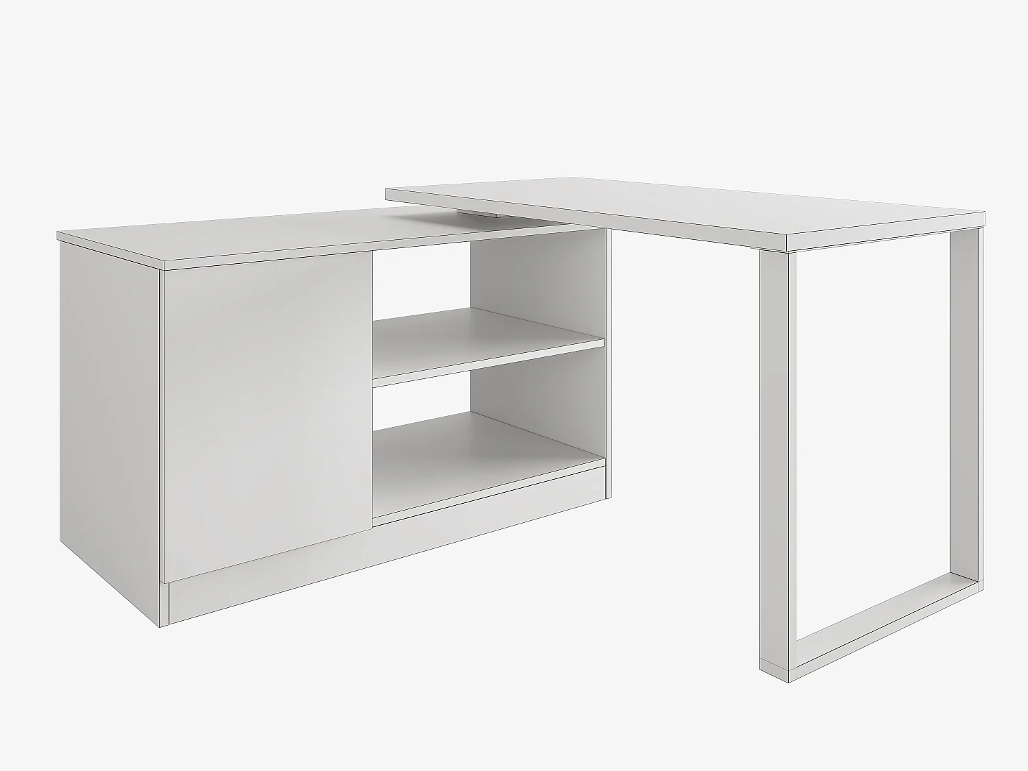 Bureau pivotant 360 RIO Table multifonction 3-en-1 – commode, bureau d’angle et plateau de travail extensible avec rotation à 360°