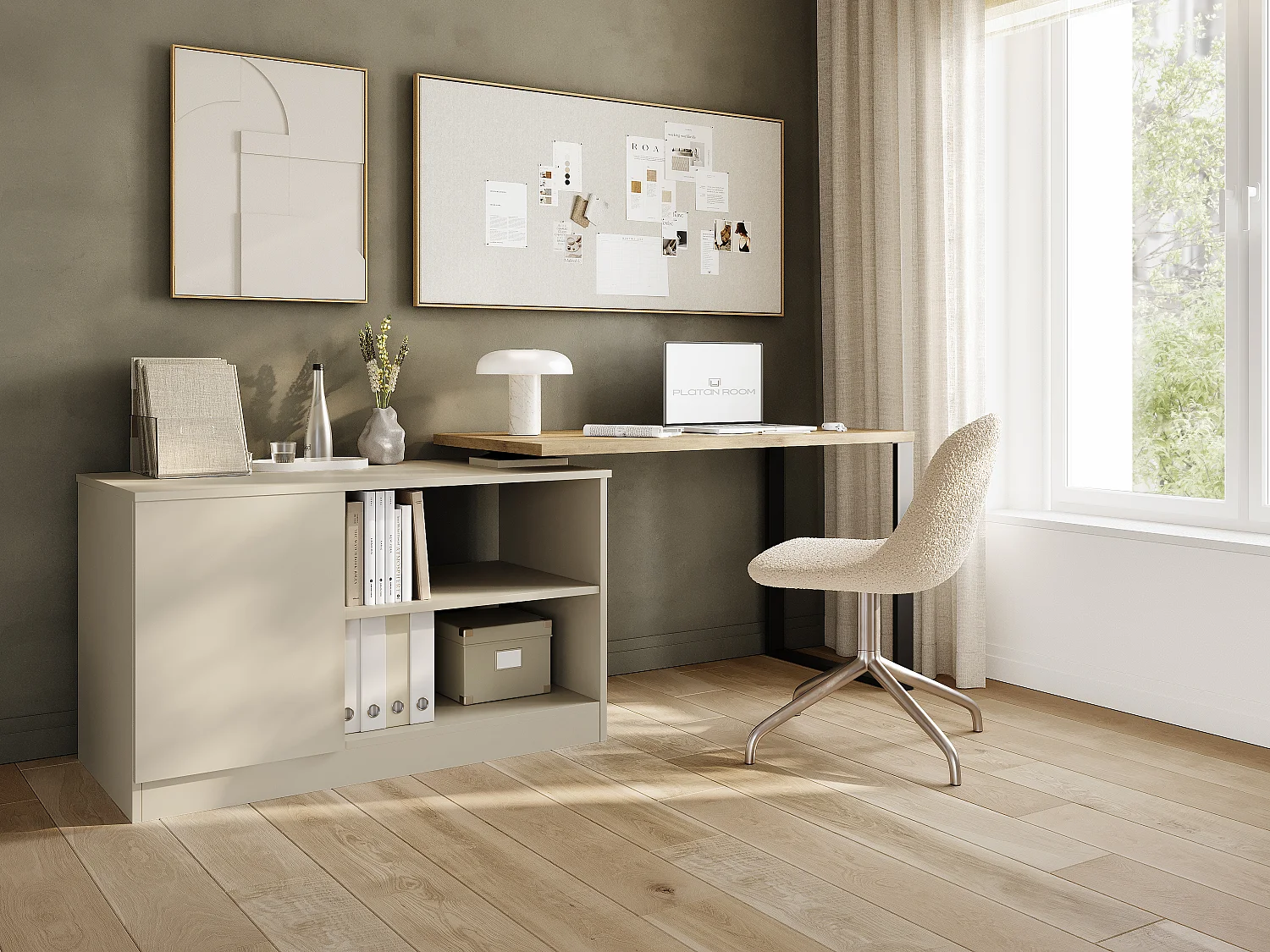 Bureau pivotant 360 RIO Table multifonction 3-en-1 – commode, bureau d’angle et plateau de travail extensible avec rotation à 360°