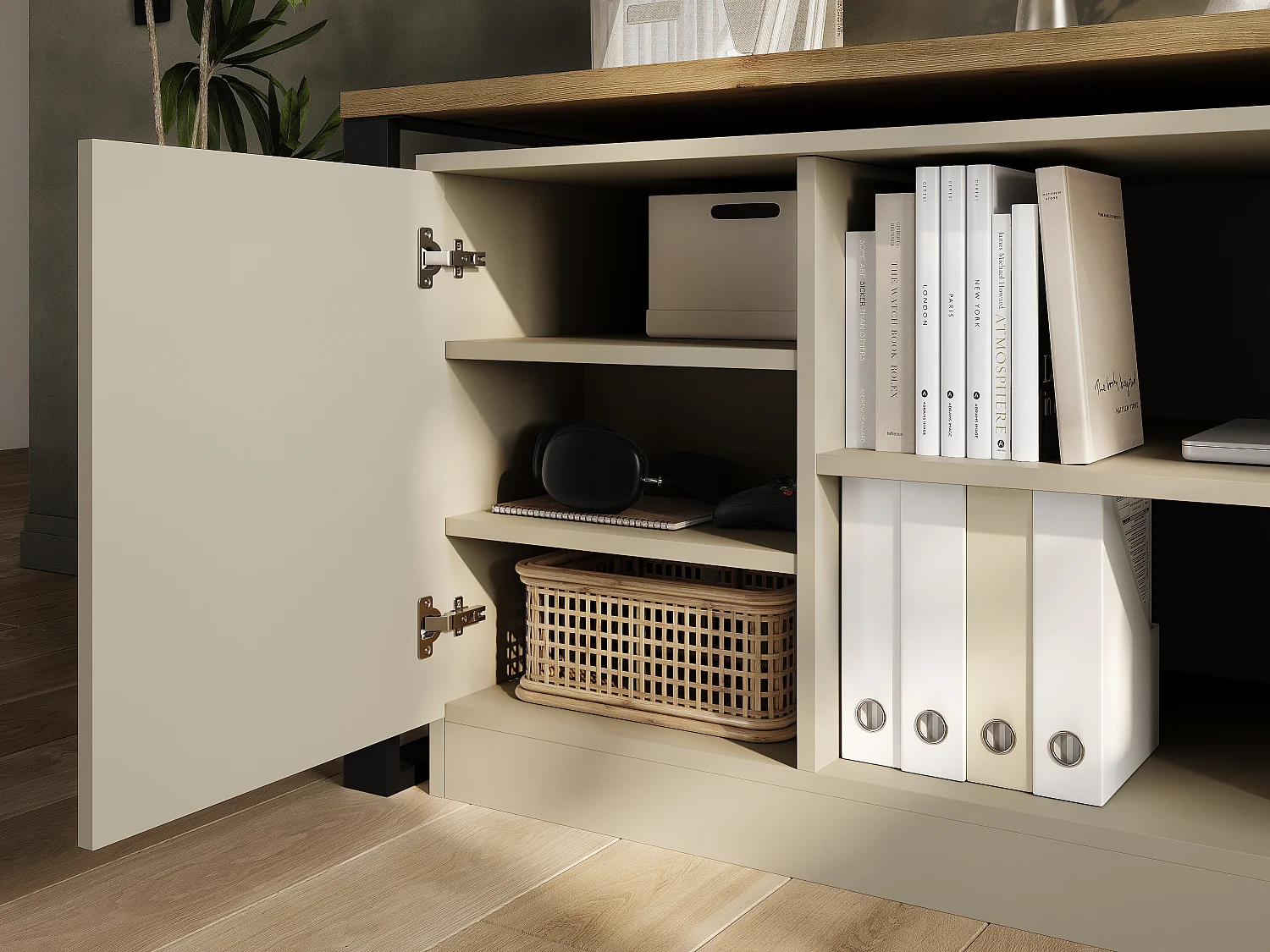 Bureau pivotant 360 RIO Table multifonction 3-en-1 – commode, bureau d’angle et plateau de travail extensible avec rotation à 360°