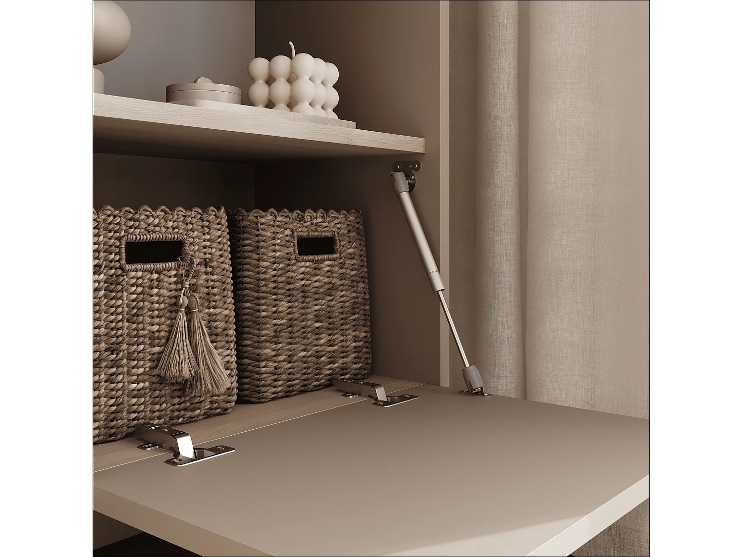 Étagère 50 x 35 x 173 cm - Étagère sur pied avec compartiments ouverts et portes - Bibliothèque - Pieds en métal - Plaque Egger - Salon ou bureau - Mat