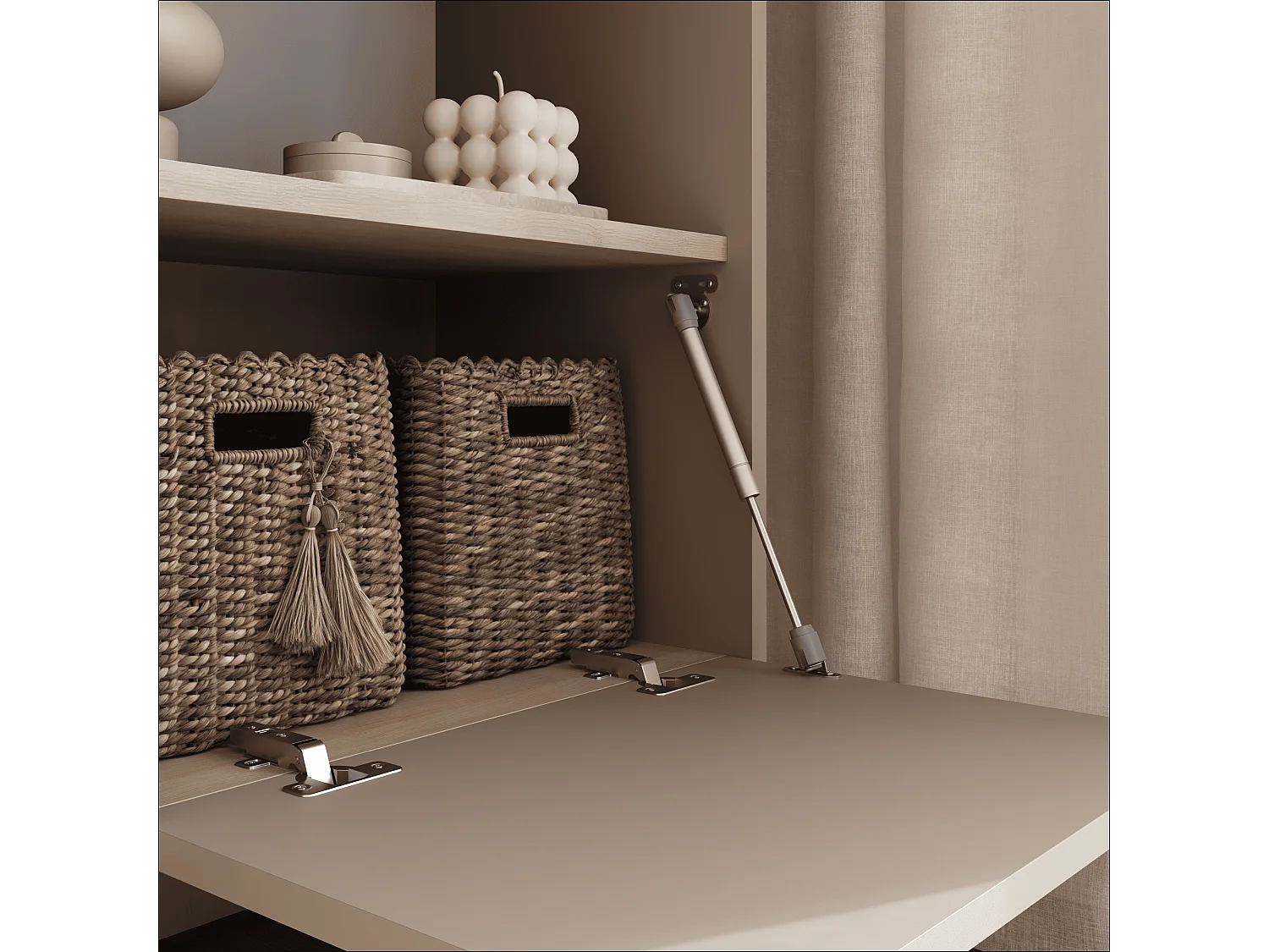 Étagère 50 x 35 x 173 cm - Étagère sur pied avec compartiments ouverts et portes - Bibliothèque - Pieds en métal - Plaque Egger - Salon ou bureau - Mat