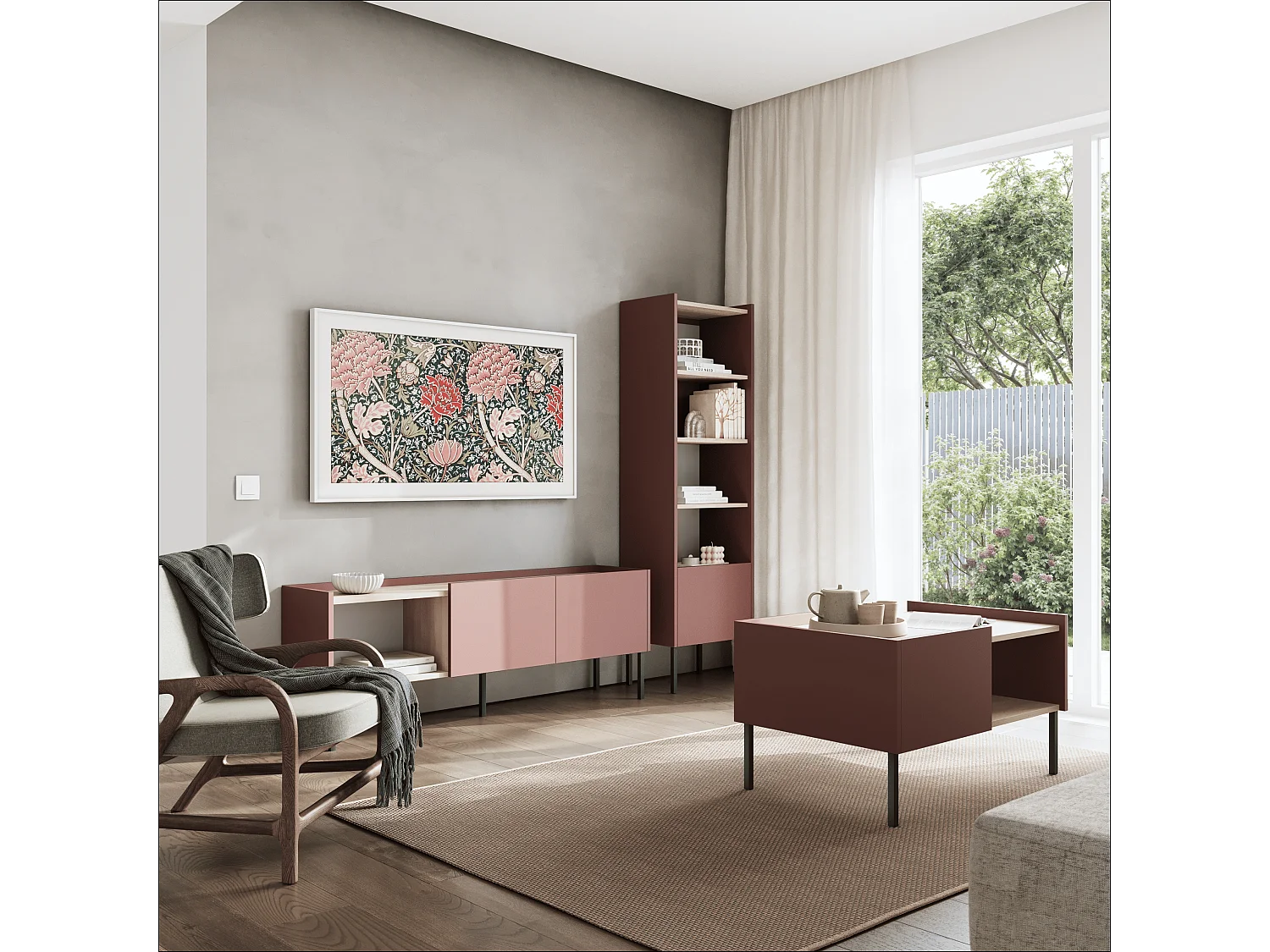 Boekenkast 50 x 35 x 173 cm - Staande kast met open vakken en deuren - Boekenkast - Metalen poten - Egger plaat - Woonkamer of kantoor - Mat